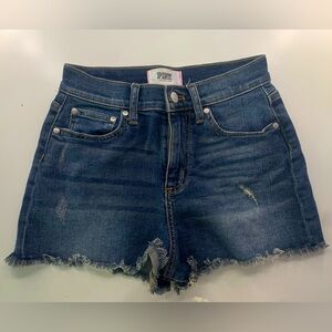 PINK high-rise jean shorts